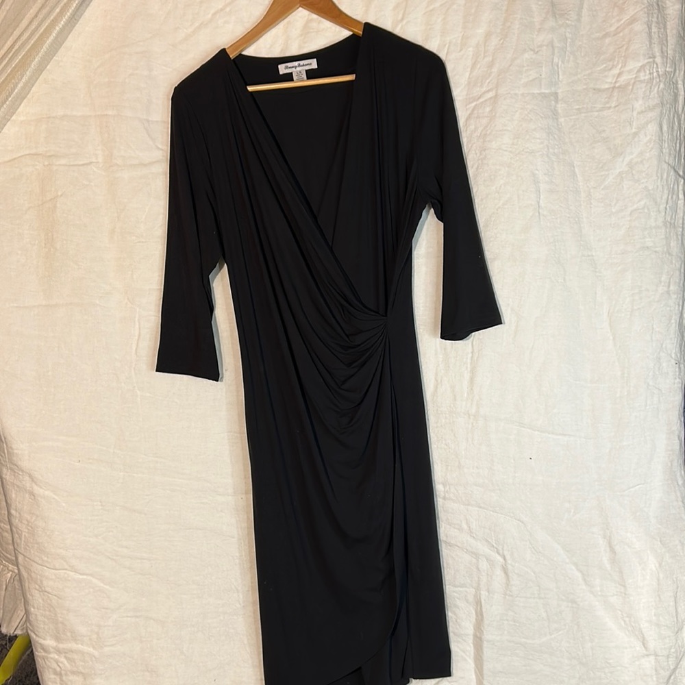 Tommy Bahama basic black dress three-quarter sleeves black size large will